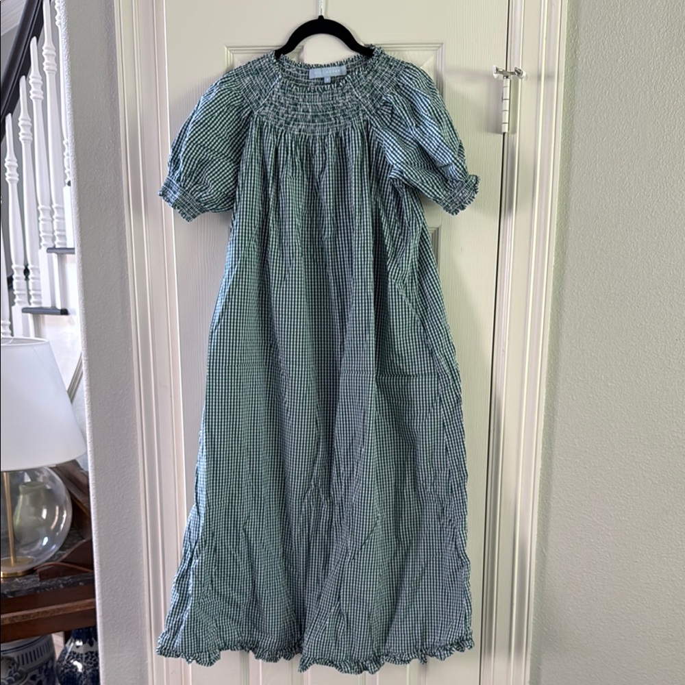 Hill House Blue and White Gingham Midi Dress